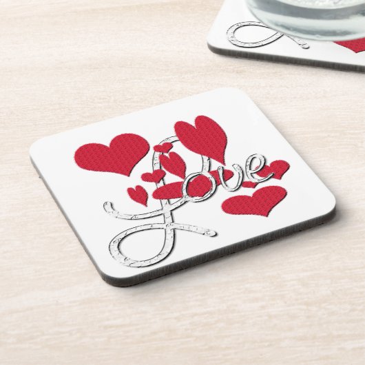 Red Love Hearts Onderzetter (Linkerzijde)