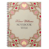 Red Love Hearts Pastel Lace Notitieboek (Voorkant)