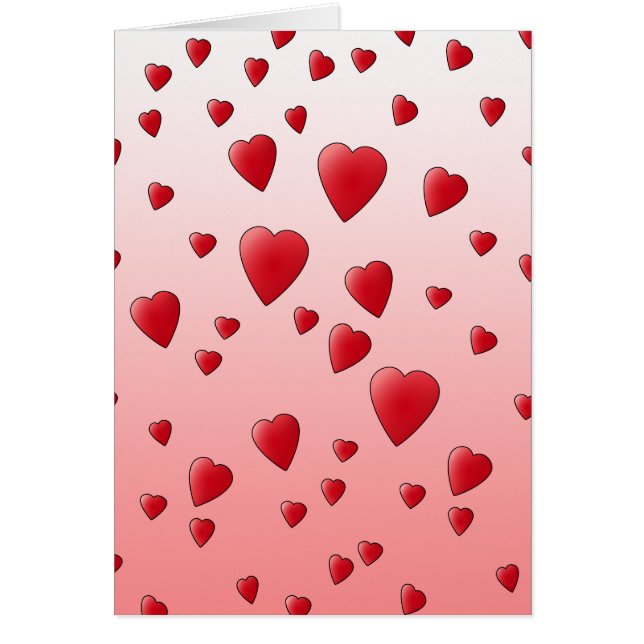 Red Love Hearts. Patroon. (Voorkant)