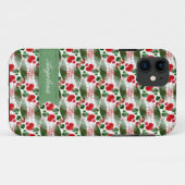 Red Love Hearts Pattern iPhone 5 Hoesje (Achterkant (horizontaal))