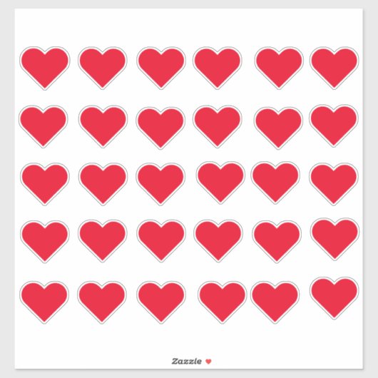 Red Love Hearts Sticker (Vel)