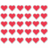 Red Love Hearts Sticker (Voorkant)