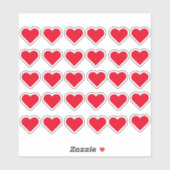 Red Love Hearts Sticker (Vel)