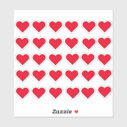 Red Love Hearts Sticker (Vel)