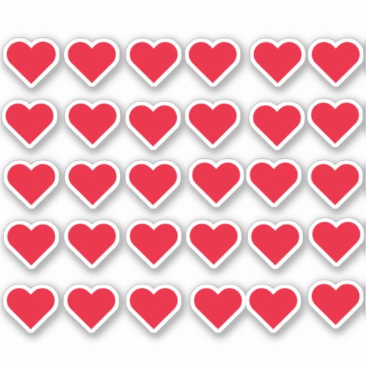 Red Love Hearts Sticker (Voorkant)