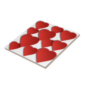 Red Love Hearts Tegeltje (Zijkant)