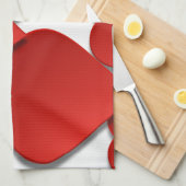 Red Love Hearts Theedoek (Quarter Fold)