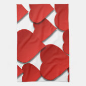 Red Love Hearts Theedoek (Verticaal)