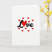 Red Love Hearts Valentine Card Kaart (Gele Bloem)