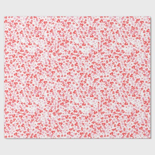 Red Love Hearts – Valentine Collection Cadeaupapier (Vlak)