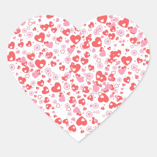Red Love Hearts – Valentine Collection Hart Sticker (Voorkant)
