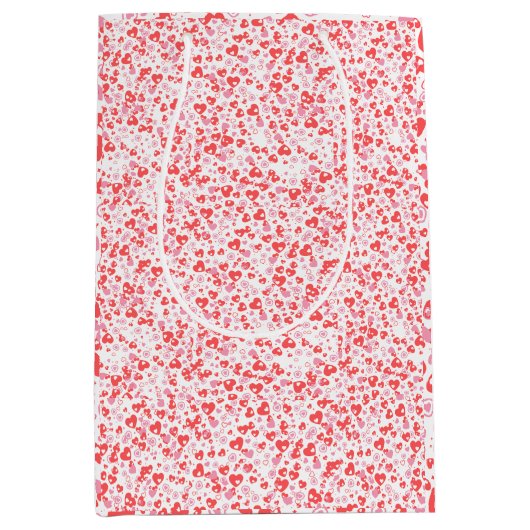 Red Love Hearts – Valentine Collection Medium Cadeauzakje (Voorkant)