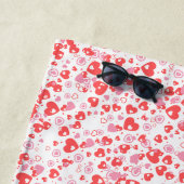 Red Love Hearts – Valentine Collection Strandlaken (In situ)