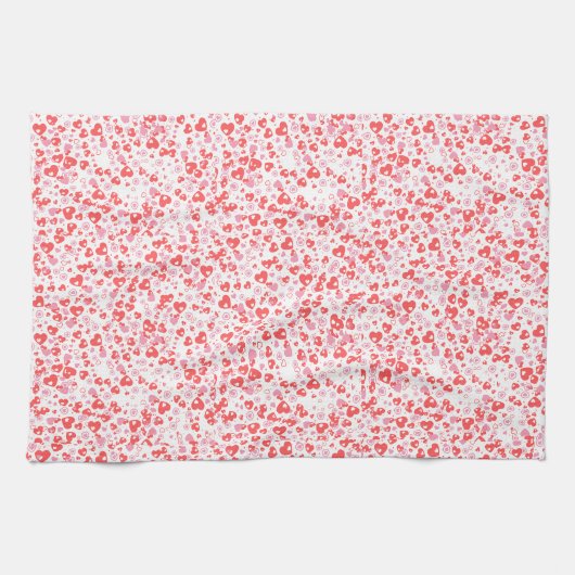 Red Love Hearts – Valentine Collection Theedoek (Horizontaal)