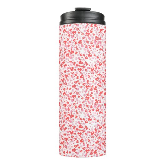 Red Love Hearts – Valentine Collection Thermosbeker (Voorkant)