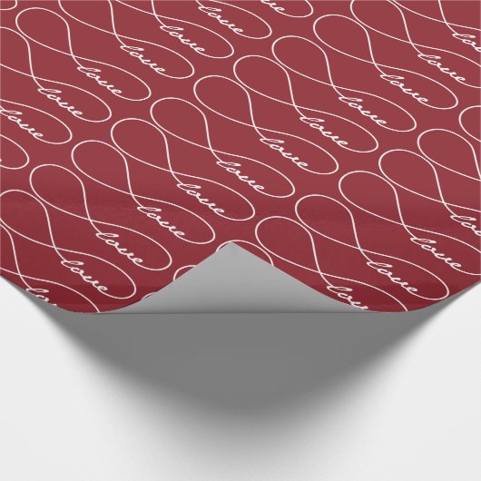 Red Love Infinity Gift Wrap Cadeaupapier (Hoek)