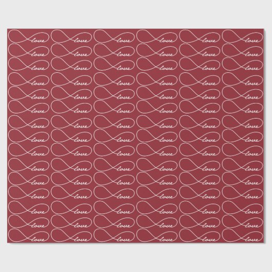 Red Love Infinity Gift Wrap Cadeaupapier (Vlak)