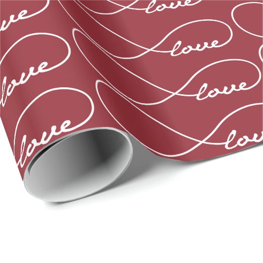 Red Love Infinity Gift Wrap Cadeaupapier (Rol Hoek)