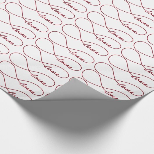 Red Love Infinity Gift Wrap Cadeaupapier (Hoek)