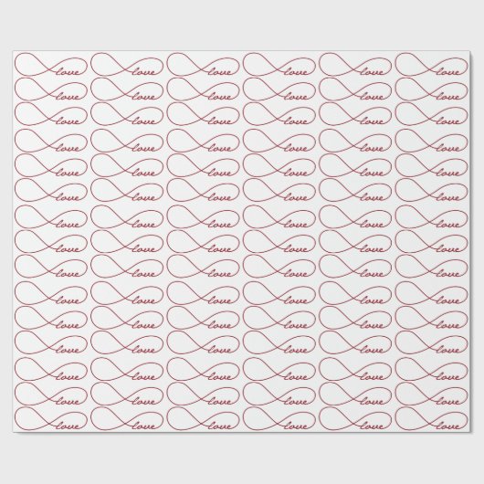 Red Love Infinity Gift Wrap Cadeaupapier (Vlak)