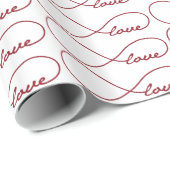Red Love Infinity Gift Wrap Cadeaupapier (Rol Hoek)