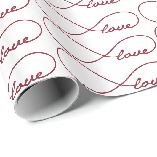 Red Love Infinity Gift Wrap Cadeaupapier (Rol Hoek)