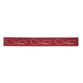 Red Love Infinity Ribbon Satijnen Lint (Voorkant)