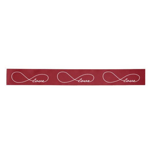 Red Love Infinity Ribbon Satijnen Lint (Voorkant)