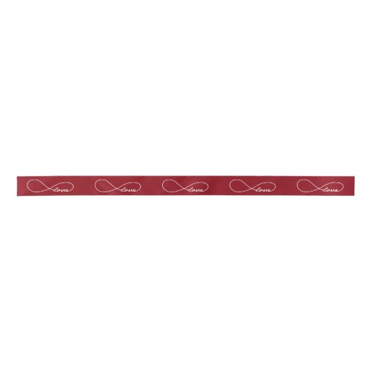 Red Love Infinity Ribbon Satijnen Lint (Voorkant)