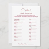 Red Love Infinity Weddenschap Libs Game (Achterkant)