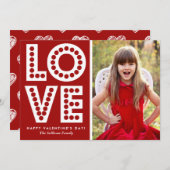 Red Love Marquee Valentijnsdag Flat Card Feestdagenkaart (Voorkant / Achterkant)