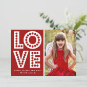 Red Love Marquee Valentijnsdag Flat Card Feestdagenkaart (Staand voorkant)