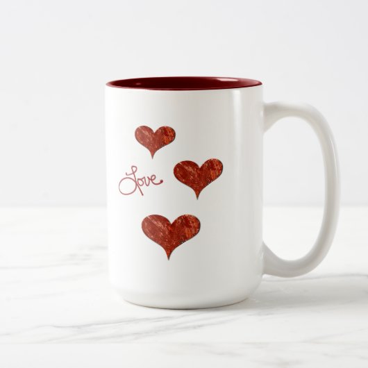 Red Love Mug Tweekleurige Koffiemok (Rechts)