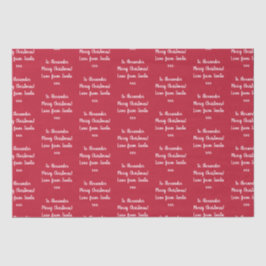 Red Love of Santa Persoonlijke Kerstmis Tissuepapier