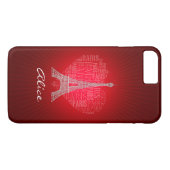 Red Love Paris Case-Mate iPhone Case (Achterkant (Horizontaal))