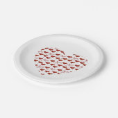 Red Love Party Plates Papieren Bordje (Gekanteld)