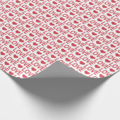 Red Love Pattern Wrapping Paper Cadeaupapier (Hoek)