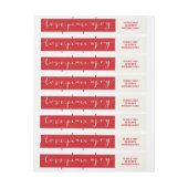 Red Love Peace Joy kerstfeestdag Adres label (Vel)