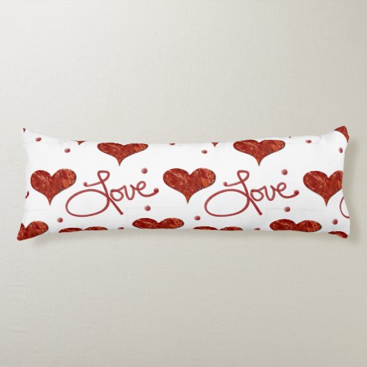 Red Love Pillow Lichaamskussen (Voorkant)