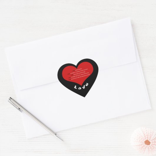 Red Love Poem Heart Hart Sticker (Envelop)