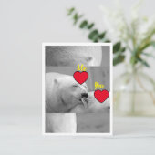 Red Love Polar Beer Briefkaart (Staand voorkant)