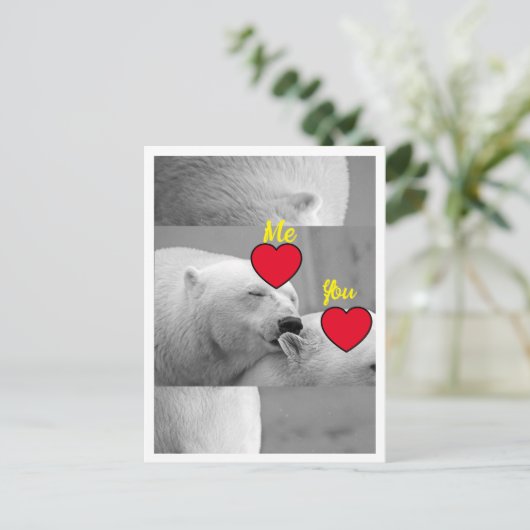 Red Love Polar Beer Briefkaart (Staand voorkant)