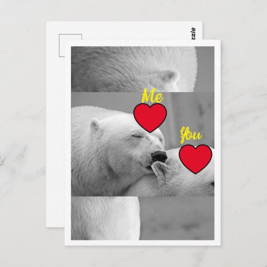 Red Love Polar Beer Briefkaart (Voorkant / Achterkant)