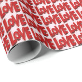 Red LOVE print Valentines Day Love Wrapping Paper Cadeaupapier (Rol Hoek)