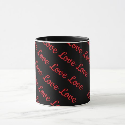 red Love repeat blk background Mok (Midden)