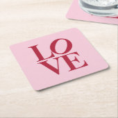 Red LOVE Roze Onderzetter Set (Schuin)