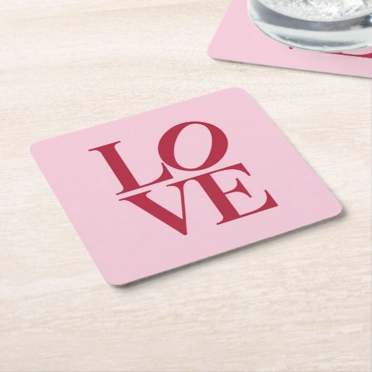 Red LOVE Roze Onderzetter Set (Schuin)