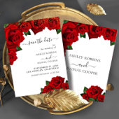 Red Love Rozen Save the Date Kaart