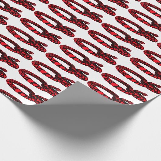 Red Love Snake Cadeaupapier (Hoek)