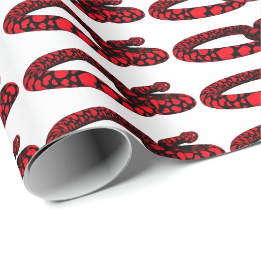 Red Love Snake Cadeaupapier (Rol Hoek)